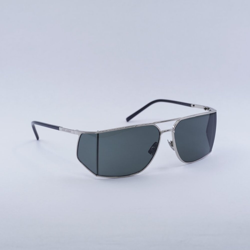 🕶️ New Saint Laurent SL750 002 Sunglasses - Silver Frame, Grey Frame - Picture 9 of 11